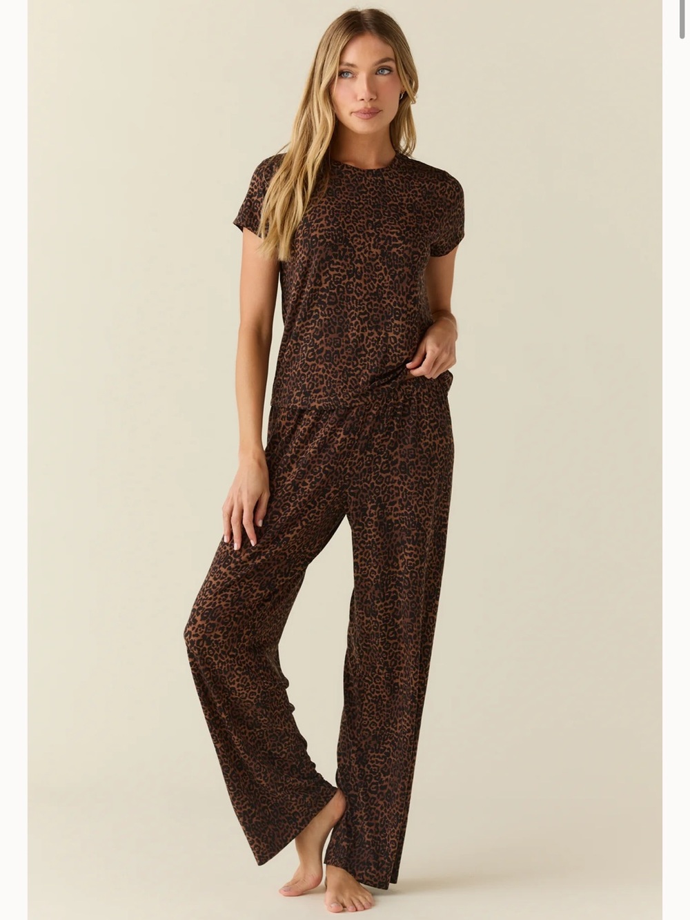 MasonGrey Bryn Leopard-Print Pajama Set